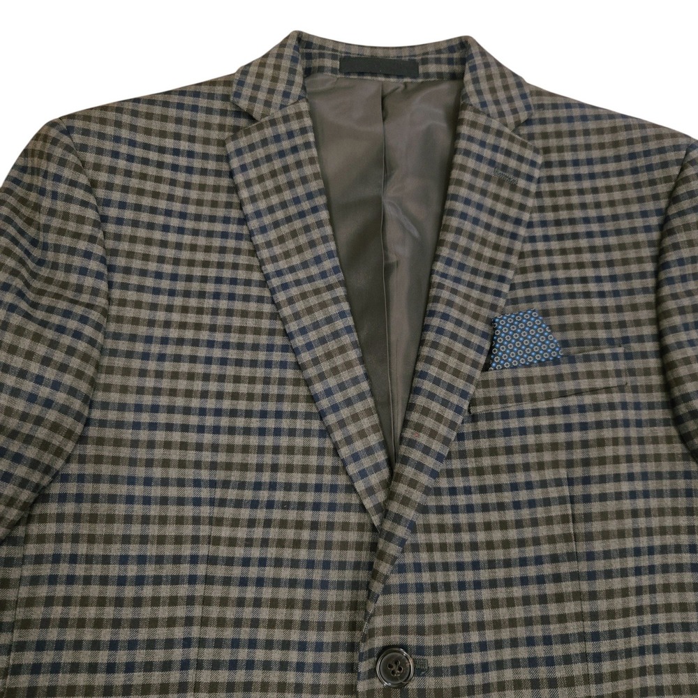 Lauren Ralph Lauren Blazer Kids 16R Grey Blue Check Two Button Stretch Jacket